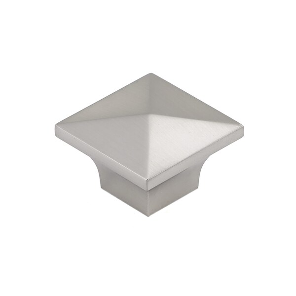 Richelieu 1 1/4 in. X 1 1/4 in. (32 mm x 32 mm) Brushed Nickel Contemporary Metal Cabinet Knob - BP53082195