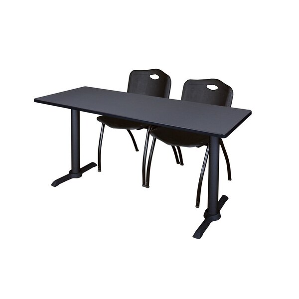 Cain Rectangle Tables > Training Tables > Cain Training Table & Chair Sets, 66 W, 24 L, 29 H, Grey - MTRCT6624GY47BK