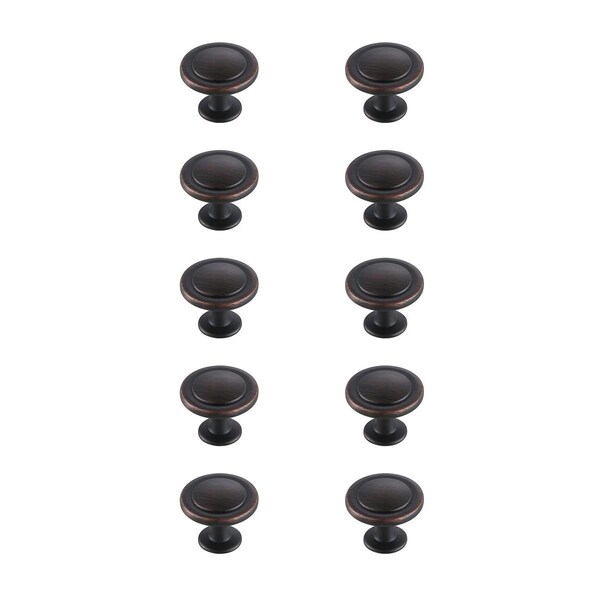 Elegant Decor 1.3 in. Logyn Oil-Rubbed Bronze Mushroom Knob, Set of 10 - KB2005-ORB-10PK