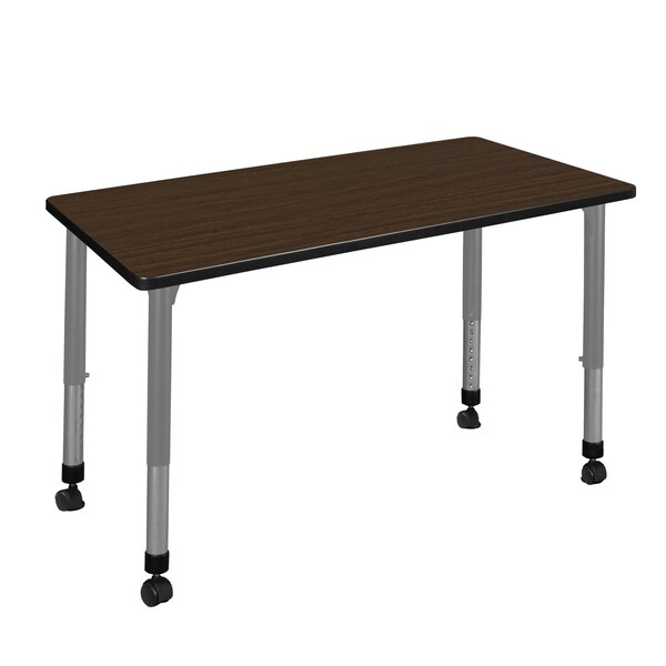Regency Kee Height Adjustable Mobile Classroom Activity Table, 48 in W, 30 in L, Neo Walnut - MT4830NWAPCGY