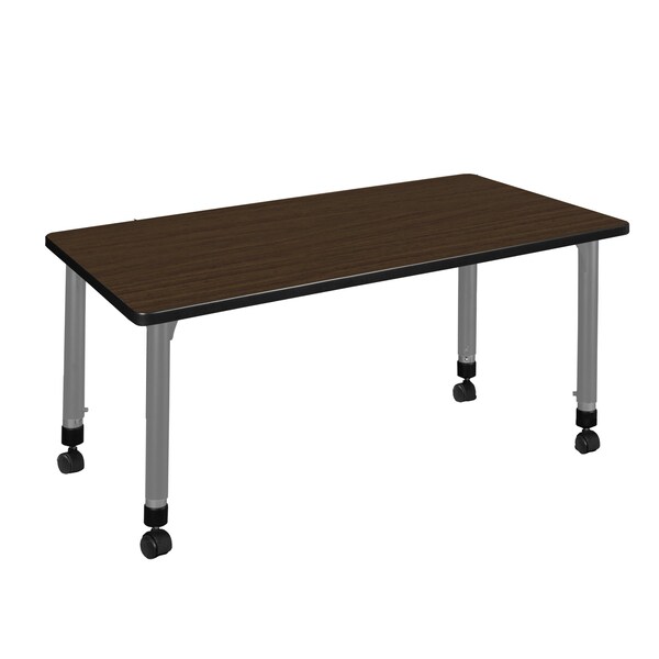 Regency Kee Height Adjustable Mobile Classroom Activity Table, 48 in W, 30 in L, Neo Walnut - MT4830NWAPCGY
