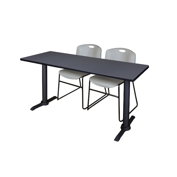 Cain Rectangle Tables > Training Tables > Cain Training Table & Chair Sets, 66 W, 24 L, 29 H, Grey - MTRCT6624GY44GY