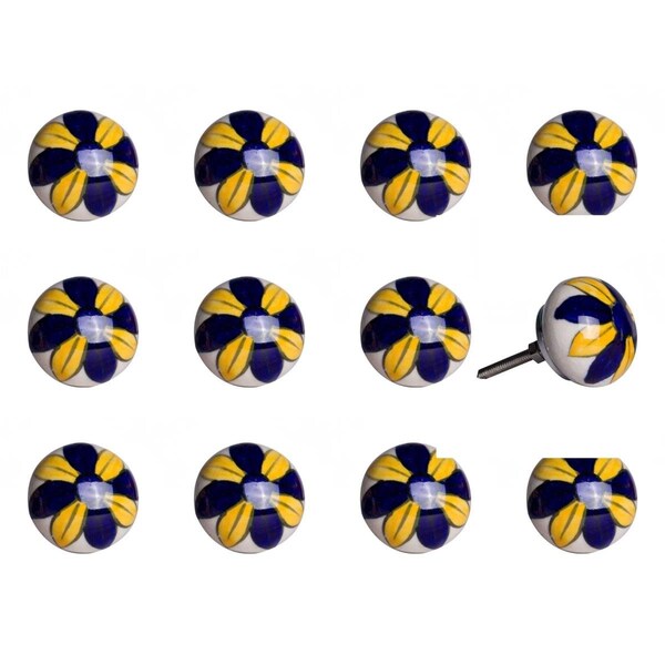 Pipers Pit Ceramic & Metal Multi Color Knob - 1.5 x 1.5 x 1.5 in., 12PK - PI3090646
