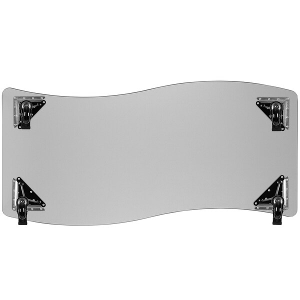 Flash Furniture Rectangle 26 W, 60 L, 25 H, Chrome, Laminate, Particleboard, Steel, Wood Grain - XU-A3060-CON-OAK-T-P-CAS-GG