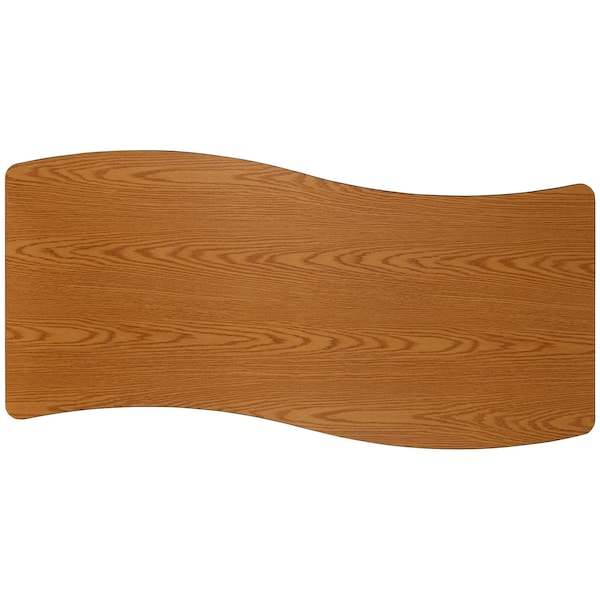 Flash Furniture Rectangle 26 W, 60 L, 25 H, Chrome, Laminate, Particleboard, Steel, Wood Grain - XU-A3060-CON-OAK-T-P-CAS-GG
