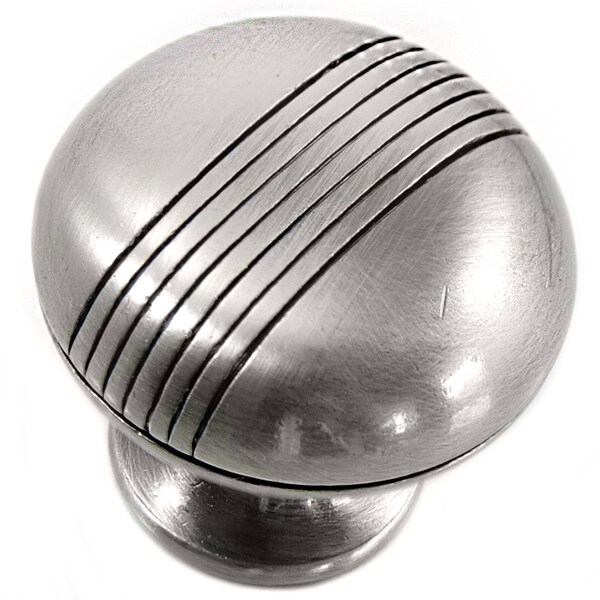 Mng 1 1/4" Striped Knob, Satin Chrome - 12521