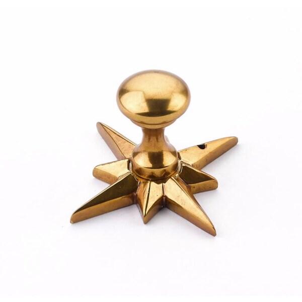 Schaub 3/4in Sonata Round Cabinet Knob with Star Backplate Paris Brass Finish - 982-PAR
