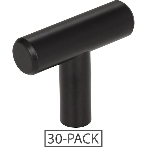 Elements By Hardware Resources 30-Pack of the 1-9/16" Overall Length Matte Black Naples Cabinet "T" Knob - 40MB-30