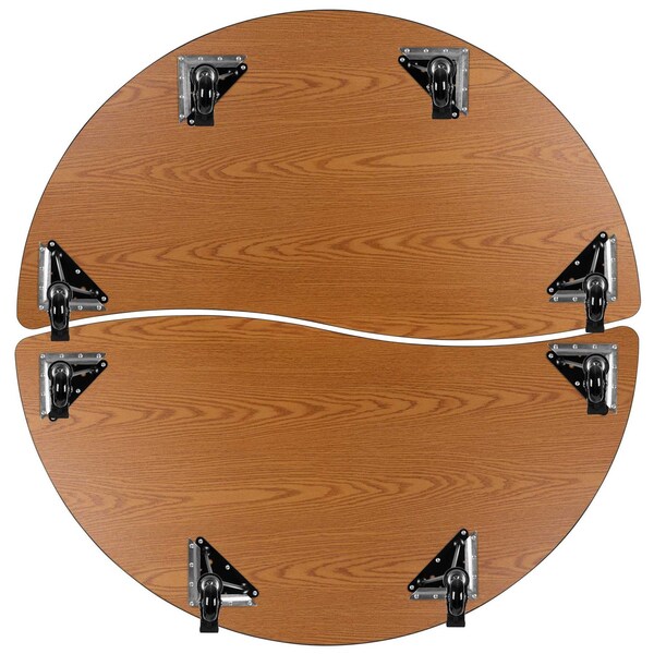 Flash Furniture Round 60 W, 60 L, 30 H, Chrome, Laminate, Particleboard, Steel, Grey - XU-GRP-A60-HCIRC-GY-T-A-CAS-GG