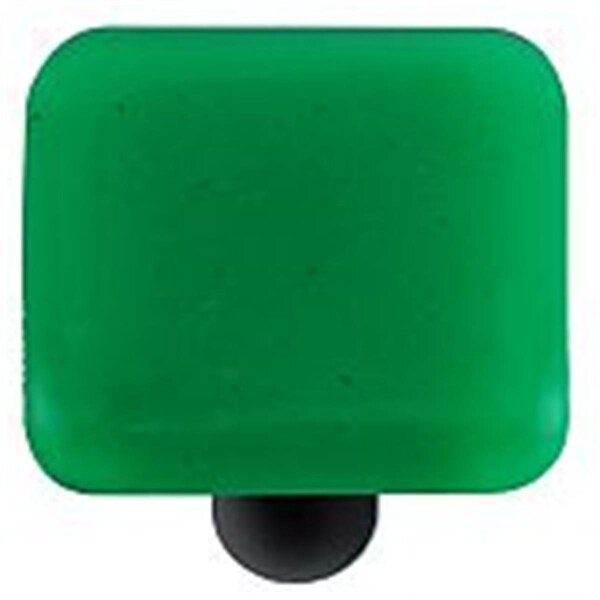 Towels Usa Emerald Green Square Glass Cabinet Knob - Black Post - TO949733