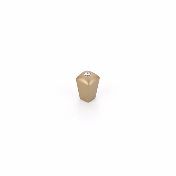 Schaub 1/2in Skyevale Crystal Cabinet Knob Signature Satin Brass Finish - 299-SSB