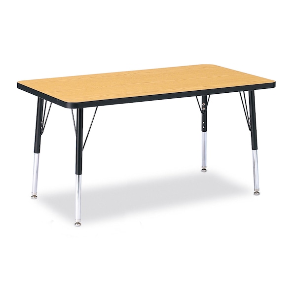 Jonti-Craft Berries Rectangle Activity Table, 24 in. x 36 in., E-height, Oak/Black/Black - 6478JCE210