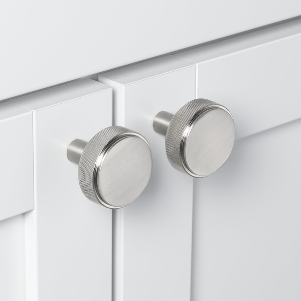 Gliderite Hardware 1-1/2 in. Knurled Knob Satin Nickel, 10PK - 5825-SN-10