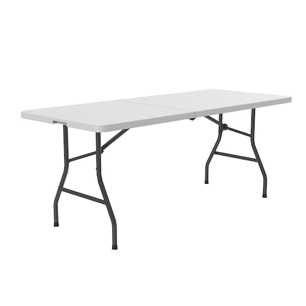 Correll Rectangle Economy Blow Molded Folds in Half Folding Utility Table, Blow Molded Plastic Top - CP3072FM-23