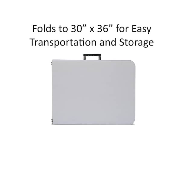 Correll Rectangle Economy Blow Molded Folds in Half Folding Utility Table, Blow Molded Plastic Top - CP3072FM-23