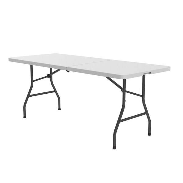 Correll Rectangle Economy Blow Molded Folds in Half Folding Utility Table, Blow Molded Plastic Top - CP3072FM-23
