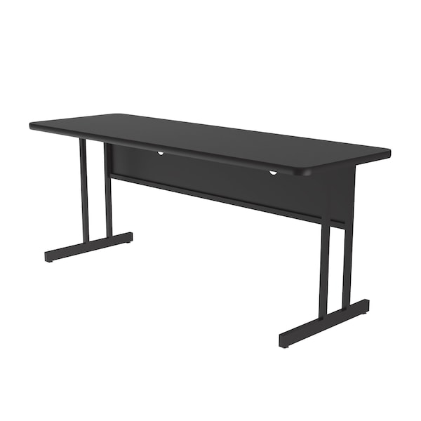 Correll Rectangle Computer or Training Desk Height Work Station, 24" W, 72" L, 29" H, Black Grantie - WS2472-07