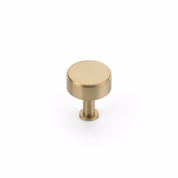 Schaub 1-1/4in Center to Center Pub House Cabinet Knob Signature Satin Brass Finish - 5102-SSB