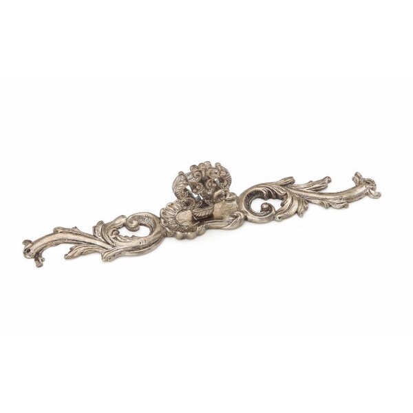 Schaub French Court Cabinet Knob with 7-3/8in Backplate Monticello Silver Finish - 817-MSL
