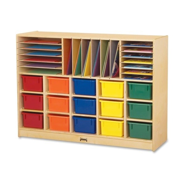 Jonti-Craft JontiCraft 0416JC, Sectional Mobile Cubbie, No Trays, 48w X 15d X 35-1/2h, Birch - JNT0416JC