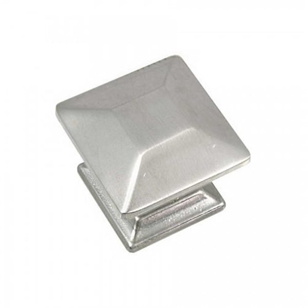 Strategic Brands Satin Nickel Poise Large Knob with Back Plate - 83528