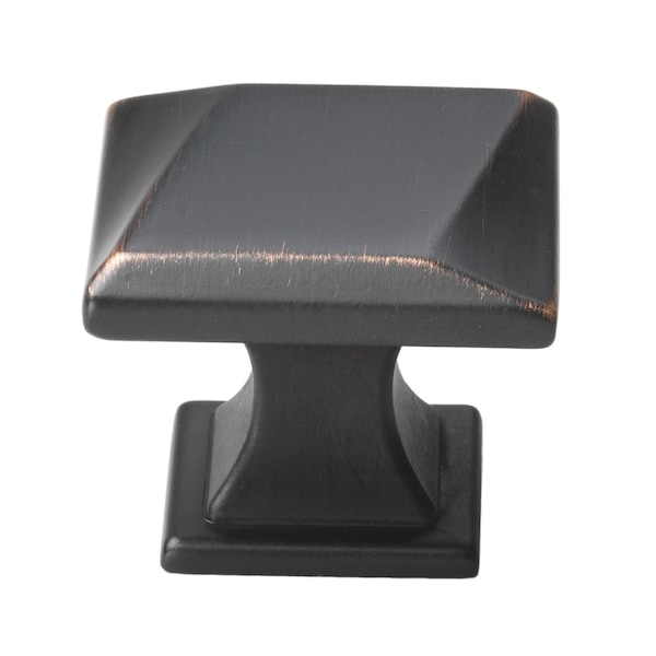 Gliderite Hardware 1-1/4 in. Square Twisted Knob Oil Rubbed Bronze, 10PK - 5865-ORB-10