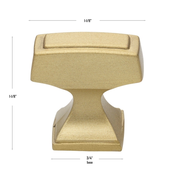 Gliderite Hardware 1-1/8 in. Rectangle Cabinet Knob - 87390-SG, 10PK - 87390-SG-10