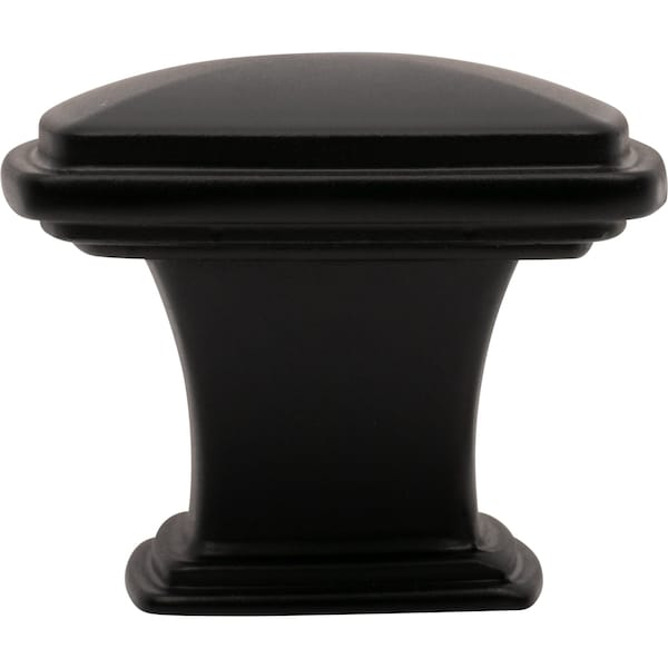 Designperfect 1-3/16 Overall Length Square Cabinet Knob, Matte/Flat Black, 10PK - DPA10S77KBLK