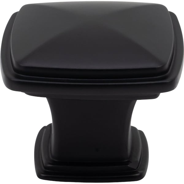 Designperfect 1-3/16 Overall Length Square Cabinet Knob, Matte/Flat Black, 10PK - DPA10S77KBLK