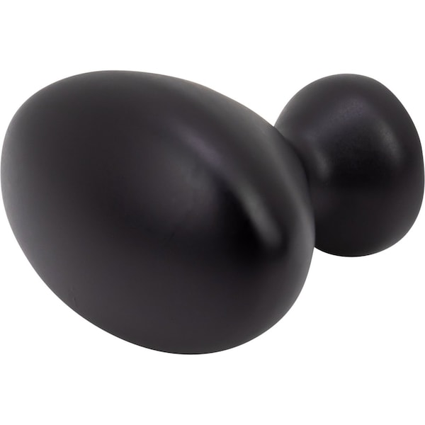 Designperfect 1-1/4 Overall Length Oval Cabinet Knob, Matte/Flat Black - DPA-B7KBLK
