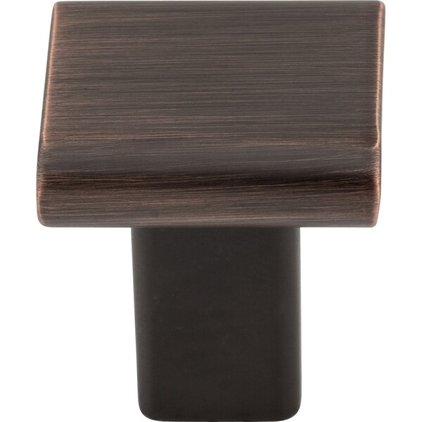 Elements By Hardware Resources 1" Overall Length Brushed Oil Rubbed Bronze Square Park Cabinet Knob - 183DBAC