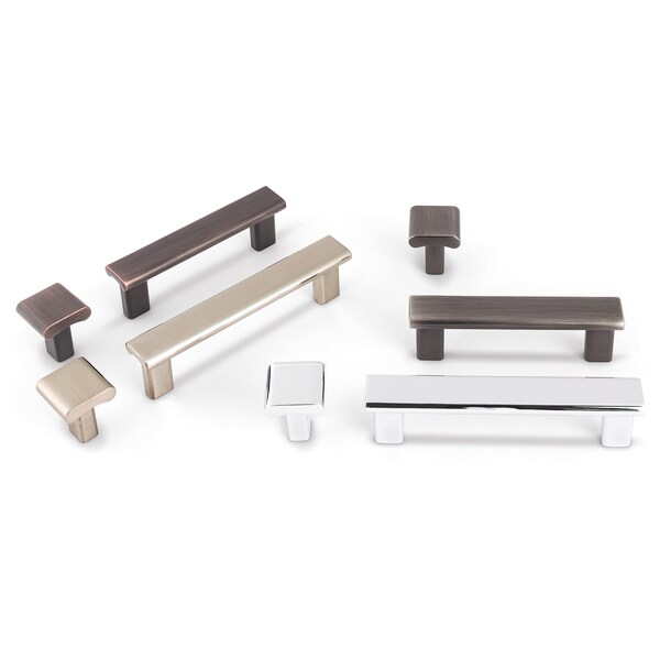 Elements By Hardware Resources 1" Overall Length Brushed Oil Rubbed Bronze Square Park Cabinet Knob - 183DBAC