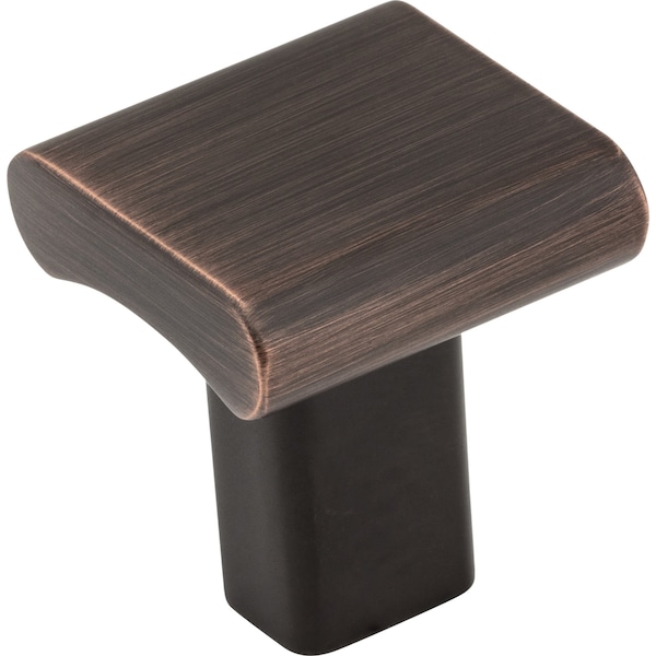 Elements By Hardware Resources 1" Overall Length Brushed Oil Rubbed Bronze Square Park Cabinet Knob - 183DBAC