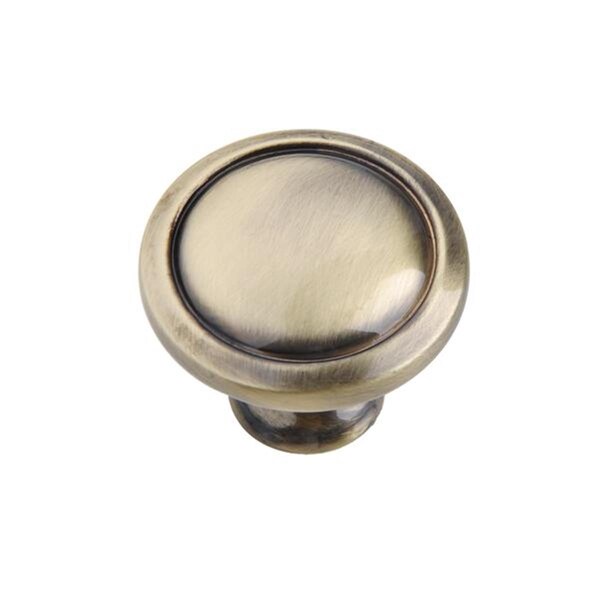 Utopia Alley Luna Antique Brass Cabinet Knob 1.2 inch Diameter - HW327PLAB021