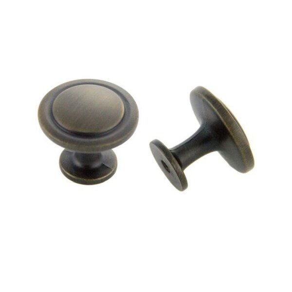 Crown 1-1/4" Deco Cabinet Knob Antique Satin Brass Finish - CHK80960ABSB