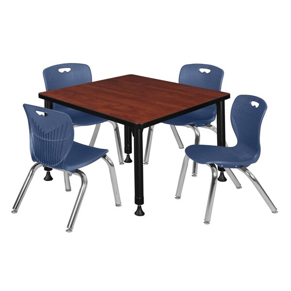 Regency Tables > Height Adjustable > Square Table & Chair Sets, 30 W, 30 L, 23-35 H, Cherry - TB3030CHAPBK45NV