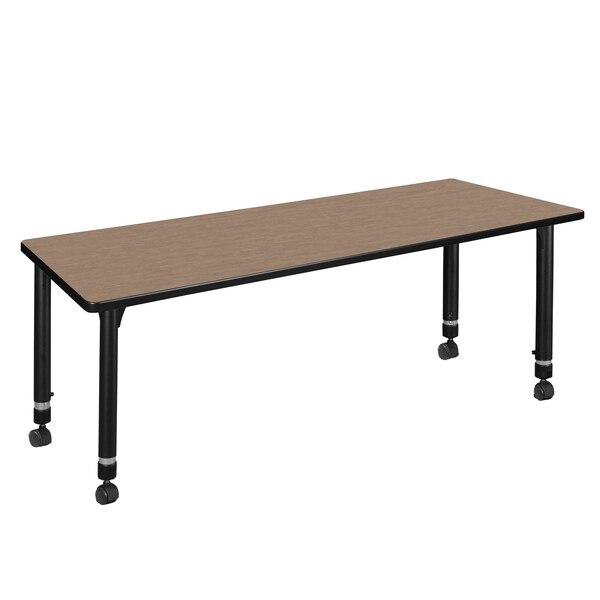 Regency Kee Height Adjustable Mobile Classroom Activity Table, 60 in W, 24 in L, Noble Oak - MT6024NOAPCBK