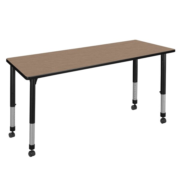 Regency Kee Height Adjustable Mobile Classroom Activity Table, 60 in W, 24 in L, Noble Oak - MT6024NOAPCBK