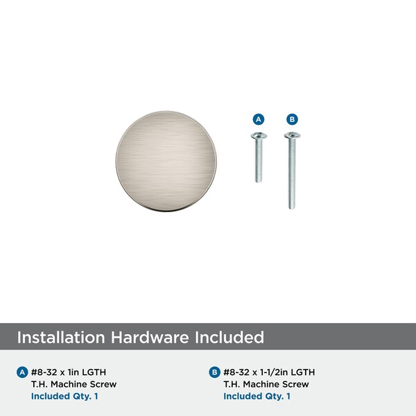 Amerock Everett 1-5/16 inch 33mm Diameter Satin Nickel Cabinet Knob - BP37102G10
