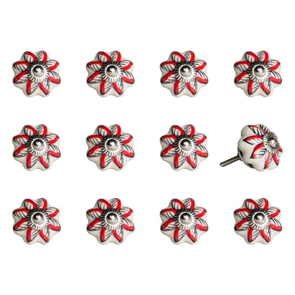 Pipers Pit Ceramic & Metal Multi Color Knob - 1.5 x 1.5 x 1.5 in., 12PK - PI3093980