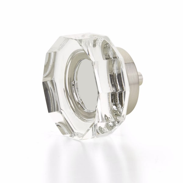 Schaub City Lights Multi Sided Glass Knob Satin Nickel Finish - 53-15