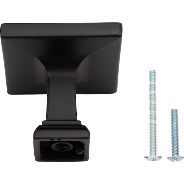 Designperfect 1-3/16 Overall Length Square Cabinet Knob, Matte/Flat Black, 10PK - DPA10S54KBLK