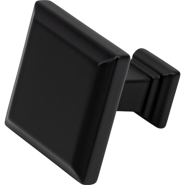Designperfect 1-3/16 Overall Length Square Cabinet Knob, Matte/Flat Black, 10PK - DPA10S54KBLK