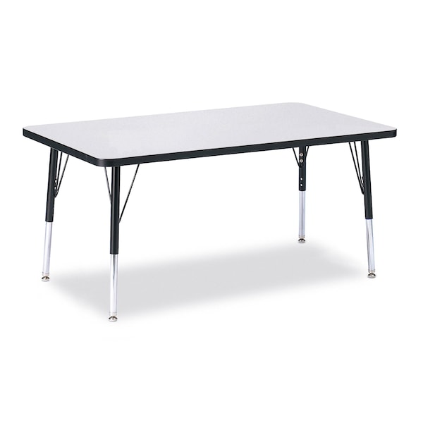 Jonti-Craft Berries Rectangle Activity Table, 30 in. x 48 in., E-height, Freckled Gray/Black/Black - 6473JCE180