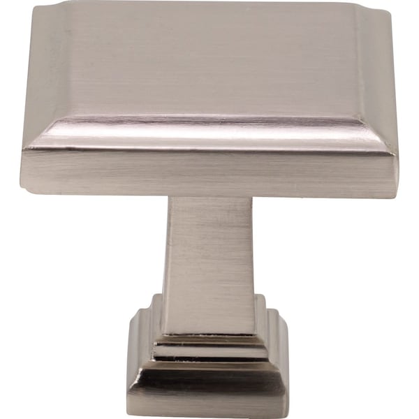 Designperfect 1-3/16 Overall Length Square Cabinet Knob, Brushed Satin Nickel - DPA-S54KSNB