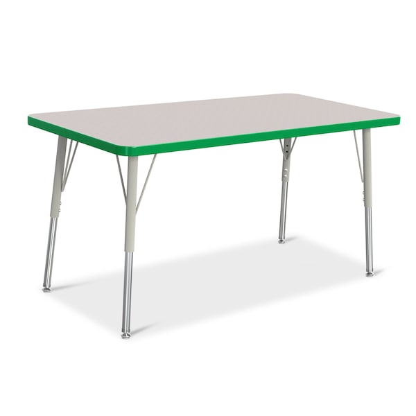 Jonti-Craft Berries Rectangle Activity Table, 24 in. x 48 in., A-height, Freckled Gray/Green/Gray - 6403JCA119
