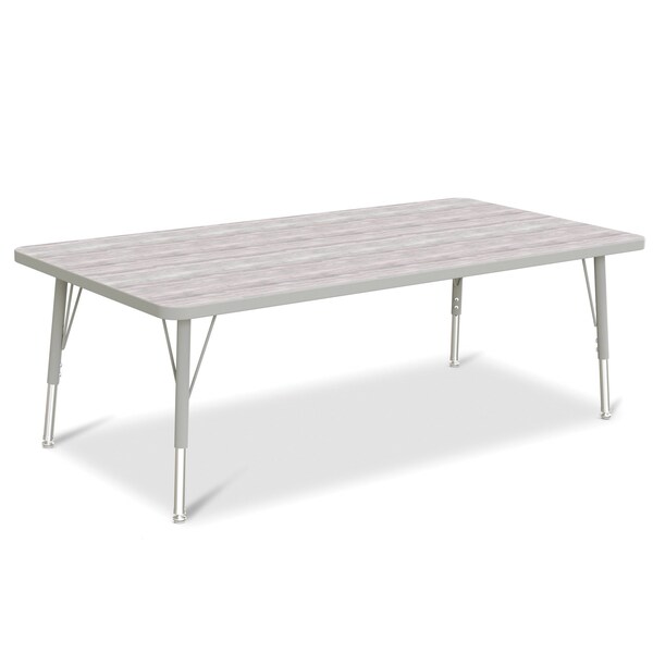 Jonti-Craft Berries Rectangle Activity Table, 30 in. x 60 in., E-height, Driftwood Gray/Gray/Gray - 6408JCE450