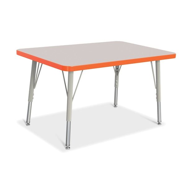 Jonti-Craft Berries Rectangle Activity Table, 24 in. x 36 in., E-height, Freckled Gray/Orange/Gray - 6478JCE114