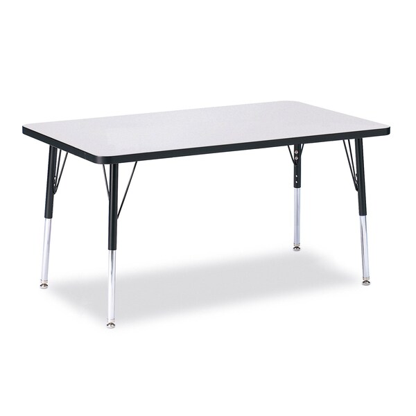 Jonti-Craft Berries Rectangle Activity Table, 30 in. x 48 in., A-height, Freckled Gray/Black/Black - 6473JCA180