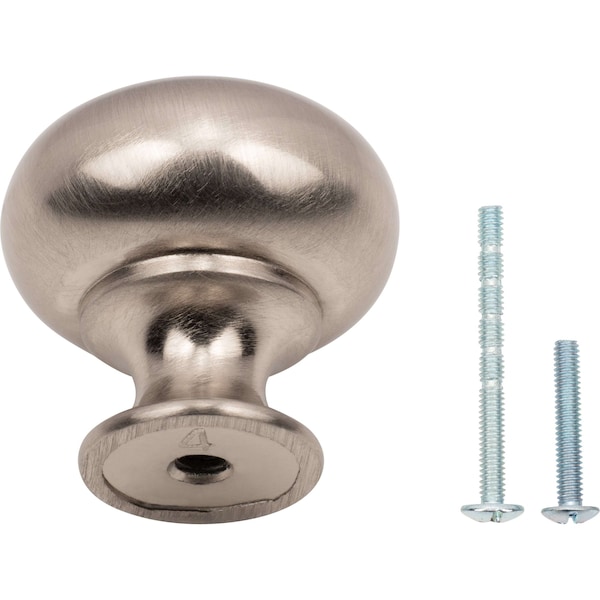 Designperfect 1-1/4 Diameter Round Cabinet Knob, Brushed Satin Nickel, 25PK - DPA25R31KSNB